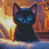 Black Cat with Blue Eyes Diamond Painting