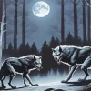 Black Werewolves In The Woods Diamond Painting