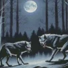 Black Werewolves In The Woods Diamond Painting