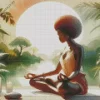 Black Woman Meditating Art Diamond Painting