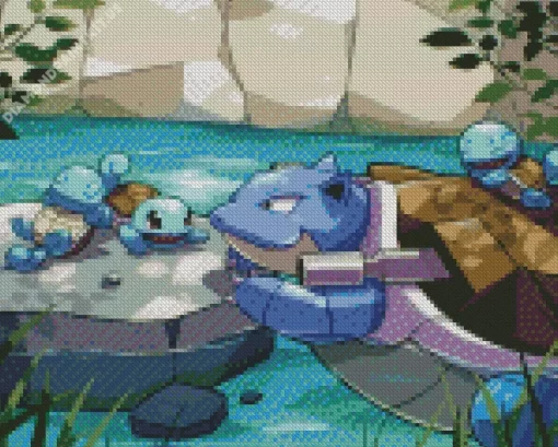 Blastoise and Squirtle Diamond Painting