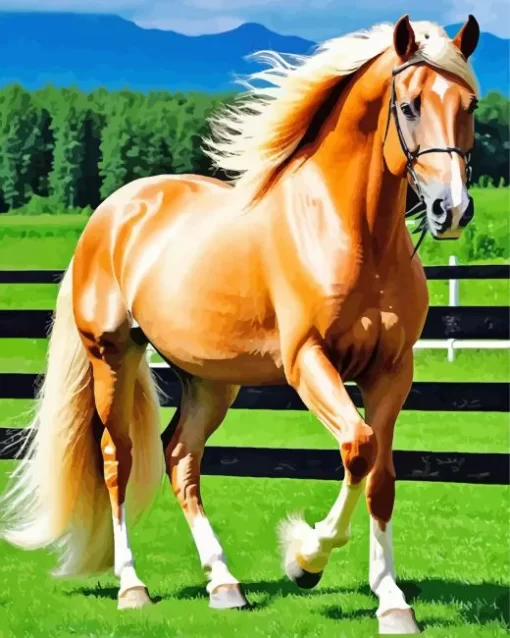 Blond Hair Horse Diamond Painting