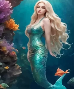 Blond Mermaid Underwater Diamond Painting