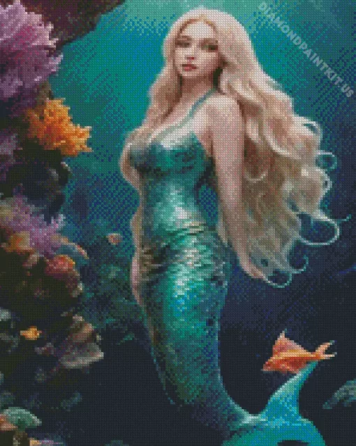 Blond Mermaid Underwater Diamond Painting