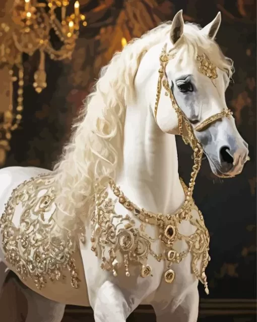 Blonde Arabian Horse Diamond Painting