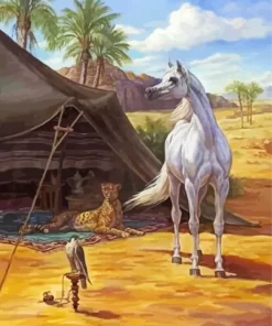 Blonde Arabian Horse In Desert Diamond Painting