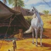 Blonde Arabian Horse In Desert Diamond Painting