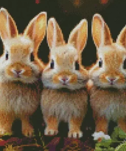 Blonde Bunnies Diamond Painting