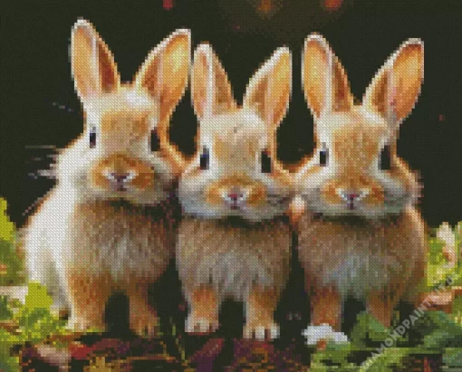 Blonde Bunnies Diamond Painting