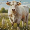 Blonde Cow Diamond Painting