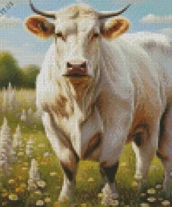 Blonde Cow Diamond Painting