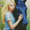 Blonde Girl With Horse Diamond Painting