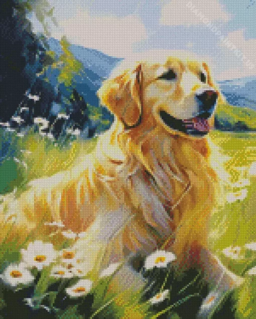 Blonde Labrador Diamond Painting