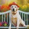 Blonde Labrador On A Bench Diamond Painting