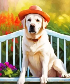 Blonde Labrador On A Bench Diamond Painting