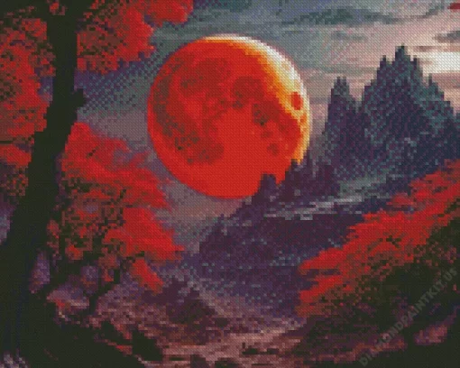 Blood Moon Art Diamond Painting