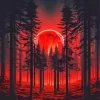 Blood Moon Forest Diamond Painting