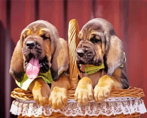 Bloodhound Puppies Diamond Painting