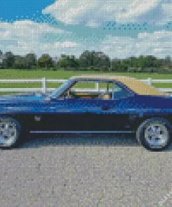 Blue 69 Camaro SS Car Diamond Painting