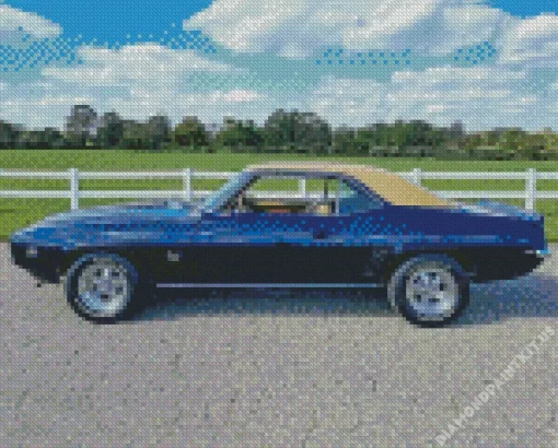 Blue 69 Camaro SS Car Diamond Painting