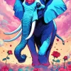 Blue Elephant Diamond Painting