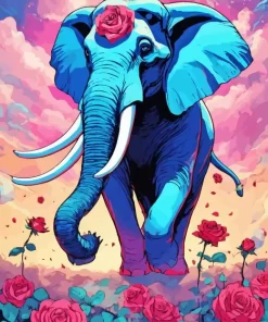 Blue Elephant Diamond Painting