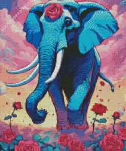 Blue Elephant Diamond Painting