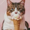 Cat Eating Ice Cream Diamond Painting