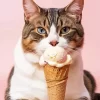 Cat Eating Ice Cream Diamond Painting