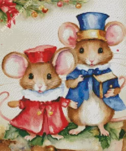 Christmas Mice Couple Diamond Painting