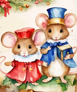 Christmas Mice Couple Diamond Painting