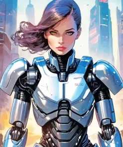 Cool Female Robocop Diamond Painting