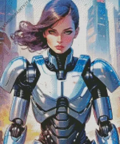 Cool Female Robocop Diamond Painting