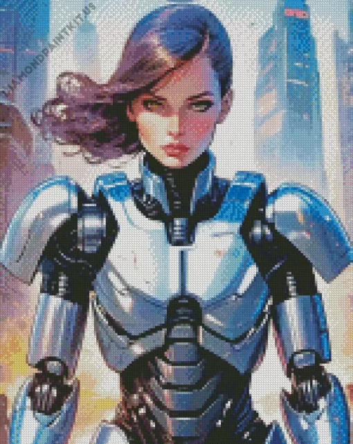 Cool Female Robocop Diamond Painting