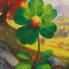 Cool Green Flower Art Diamond Painting