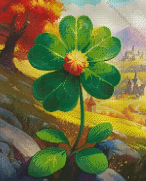 Cool Green Flower Art Diamond Painting