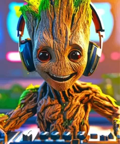 Cool Groot Dj Diamond Painting