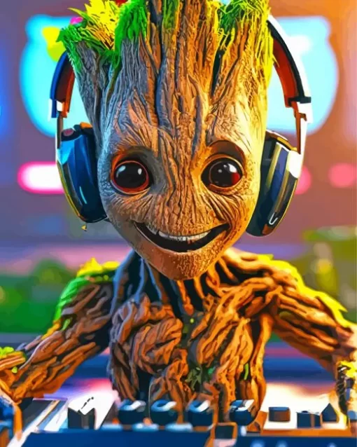 Cool Groot Dj Diamond Painting