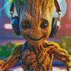 Cool Groot Dj Diamond Painting