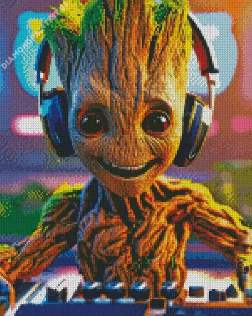 Cool Groot Dj Diamond Painting