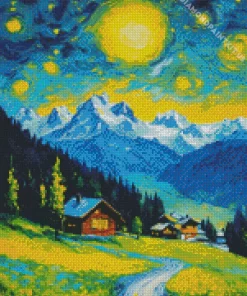 Cool Van Gogh Style Landscape Diamond Painting