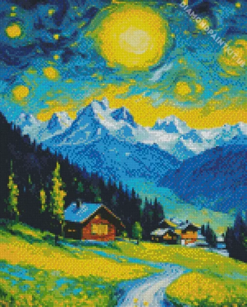 Cool Van Gogh Style Landscape Diamond Painting