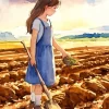 Cute Farm Girl Diamond Painting