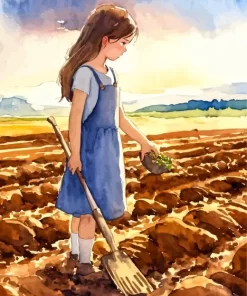 Cute Farm Girl Diamond Painting