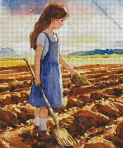 Cute Farm Girl Diamond Painting