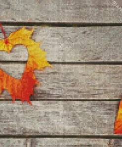 Fall Heart Leaf Art Diamond Painting