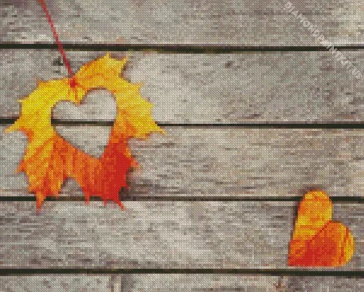 Fall Heart Leaf Art Diamond Painting