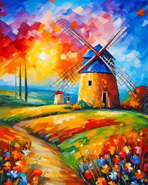 Farm Windmill Art Diamond Painting