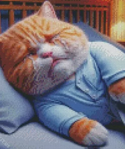 Fat Cat Crying Diamond Painting