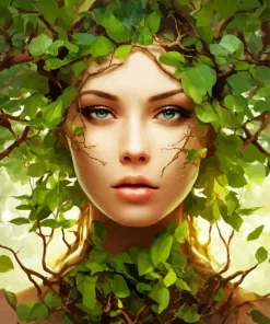 Female Tree Face Diamond Painting